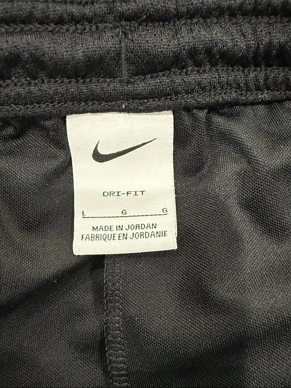 Nike Boy’s Black Athletic Training Shorts with White Swoosh, Size Large
